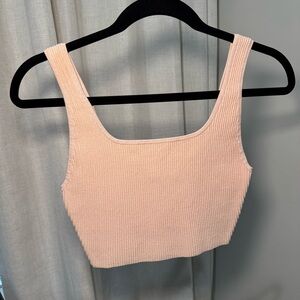 Aritzia babaton blush ribbed cropped tank